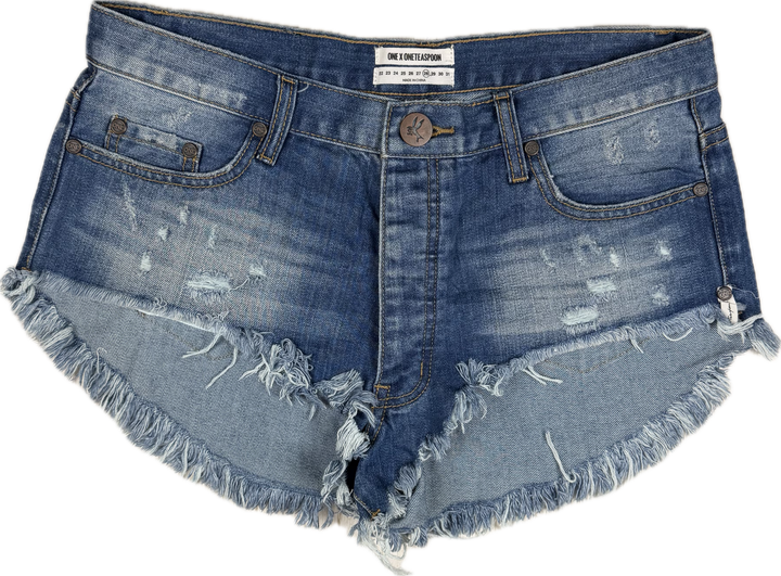 One Teaspoon 'Rollers' Distressed Denim Shorts  - Size 28"