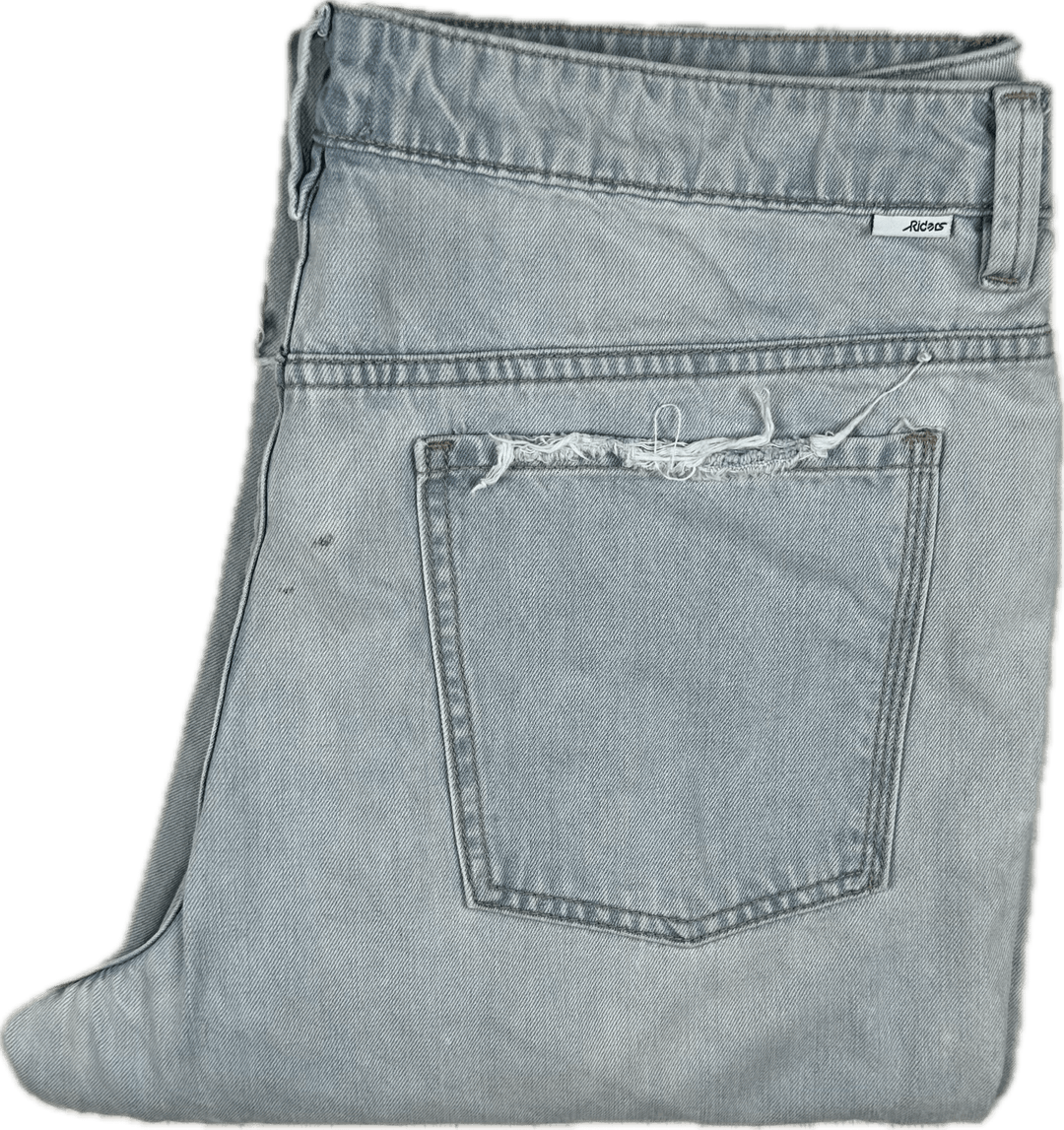 Lee Riders Light Ripped Embroidered 'Girlfriend Jean' - Size 14