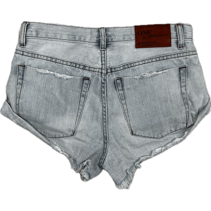 One X One Teaspoon 'Bandits' Destroyed Denim Shorts - Size 24 - Jean Pool