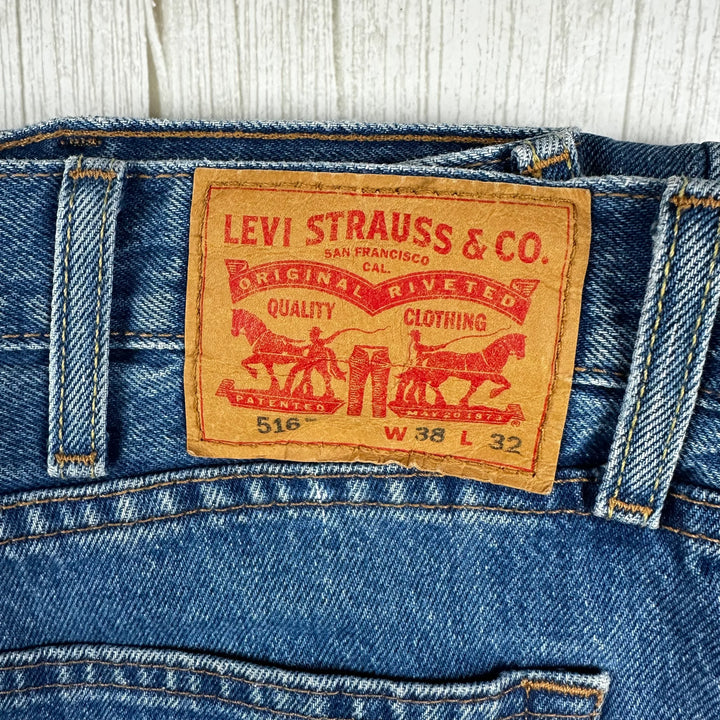 Levis 516 Straight Leg Denim Jeans - Size 38/32