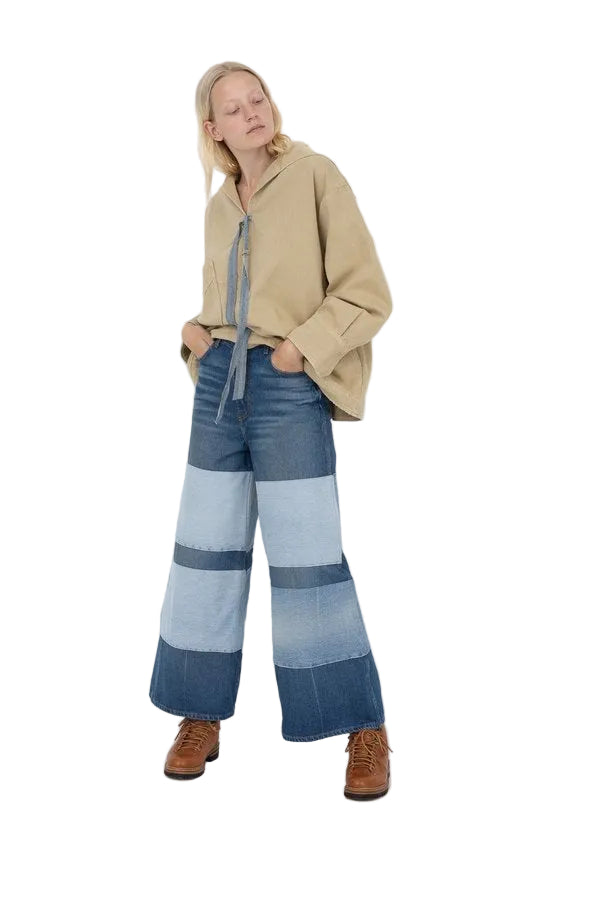 B Sides USA Made Super Wide Leg Patchwork 'Claude' Jeans   - Size 27