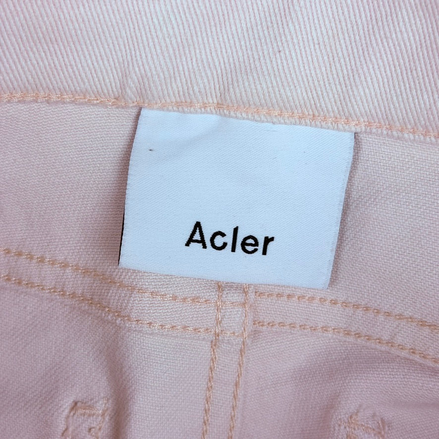 Acler Exposed Button Ivory High Rise Jeans -Size 12