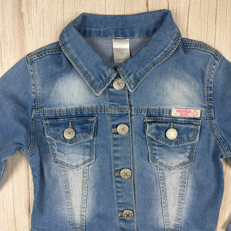 Osh Kosh Stretch Girls Denim Jacket - Size 2