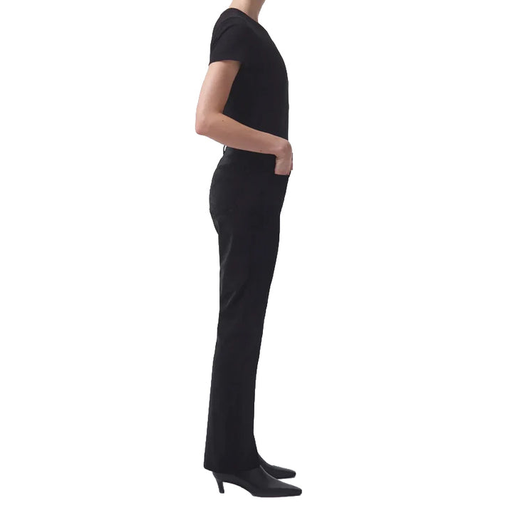 NWT- AGOLDE 'Nico' Black Velvet High Rise Boot Cut Jeans- Size 27
