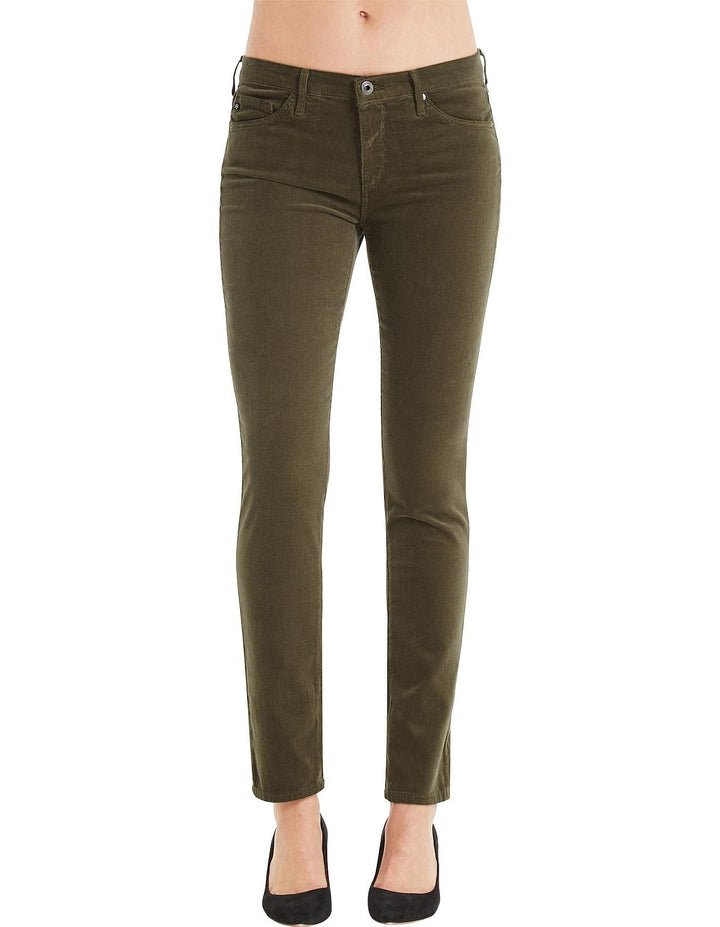 AG Adriano Goldschmied 'the Prima' Mid Rise Green Cord Jeans- Size 25R