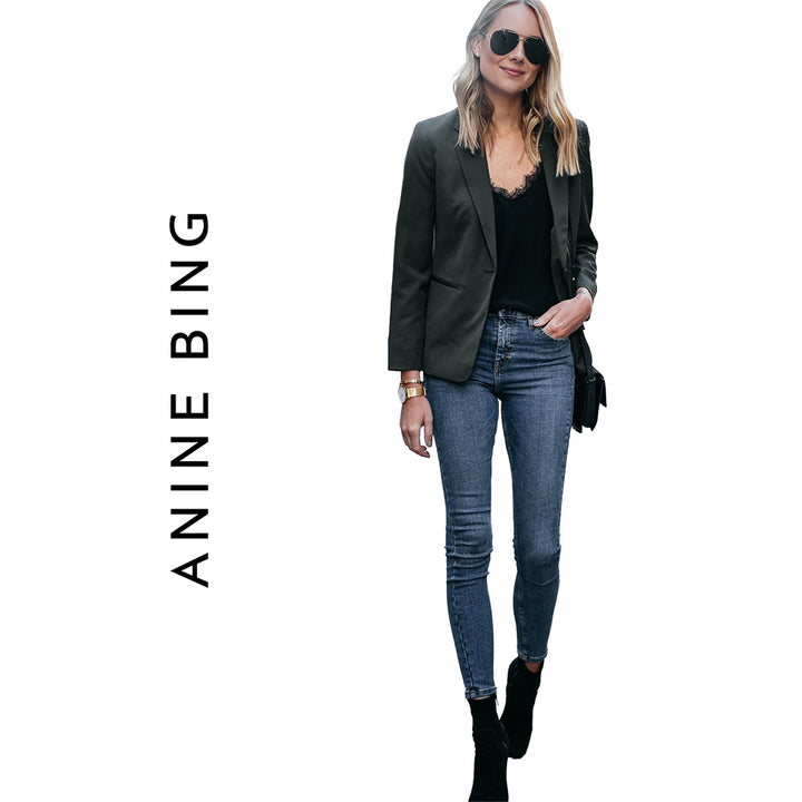 NWT - Anine Bing  'Double Zip' Low Rise Skinny Jeans- Size 29