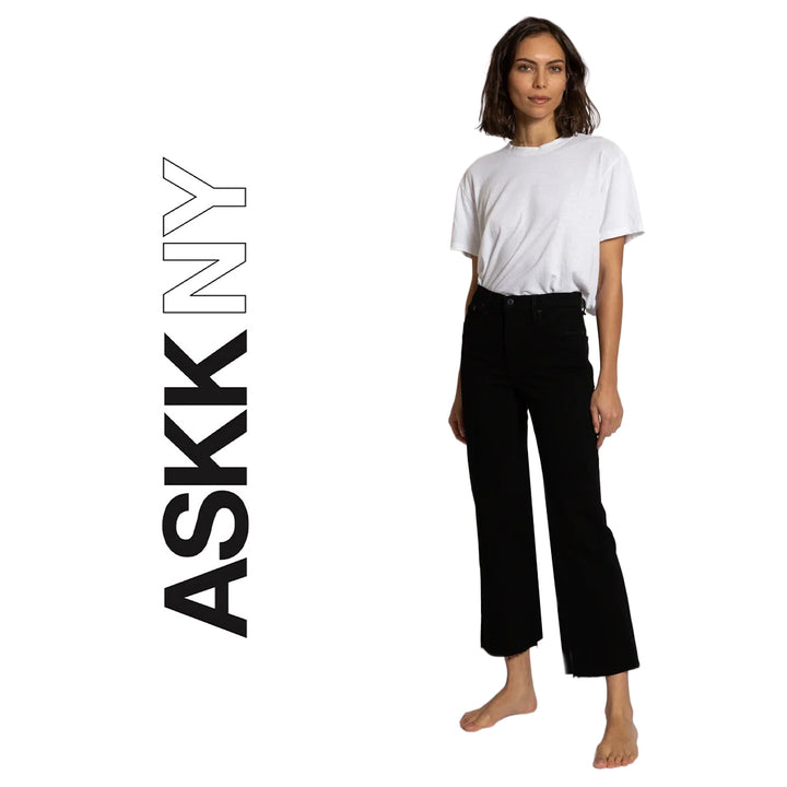 NWT- ASKK NY Black Crop Flare Jeans - Size 26