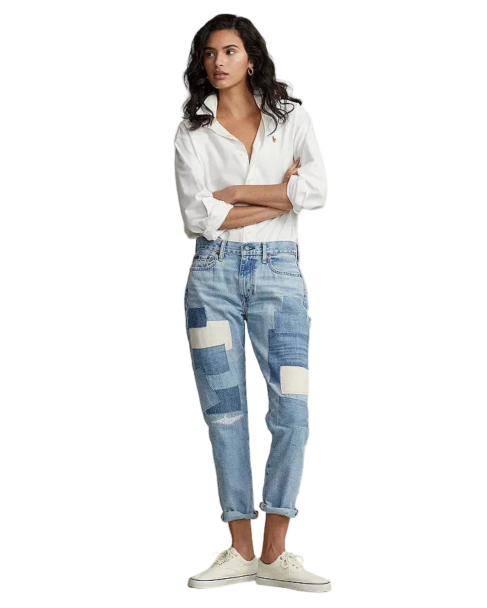 Ralph Lauren 'Avery Boyfriend' Patchwork Denim Jeans - Size 26