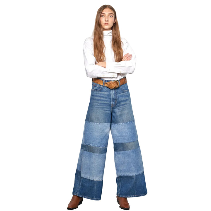 B Sides USA Made Super Wide Leg Patchwork 'Claude' Jeans   - Size 27