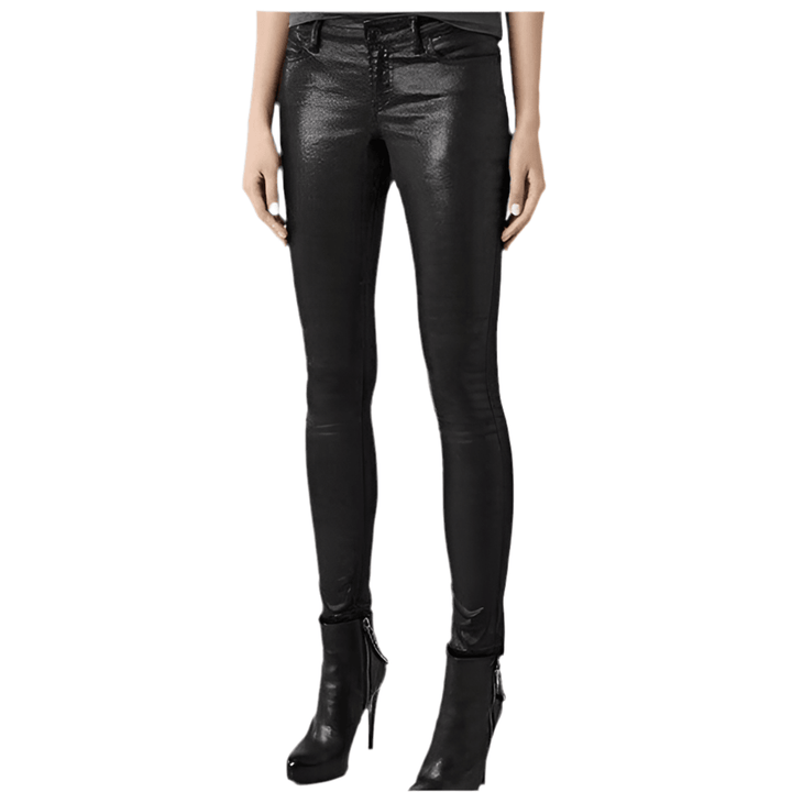 All Saints Wet Black 'Ashby' Low Skinny Jeans -Size 30