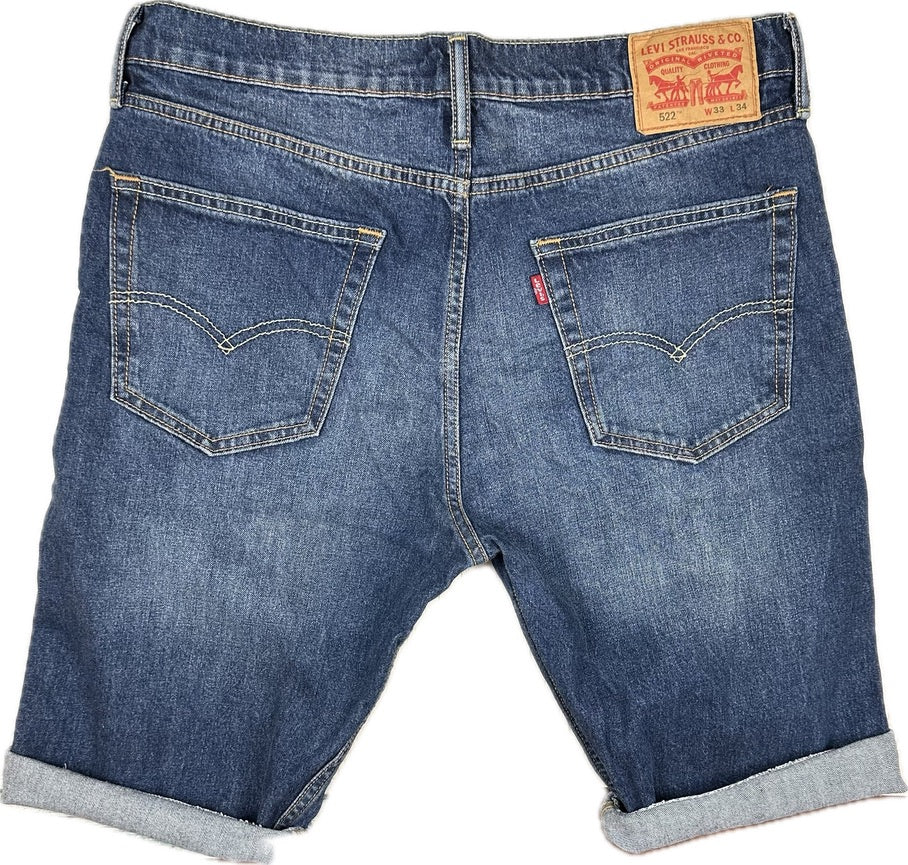 Levis 522 Mens Denim Cut Off Shorts -Size 33
