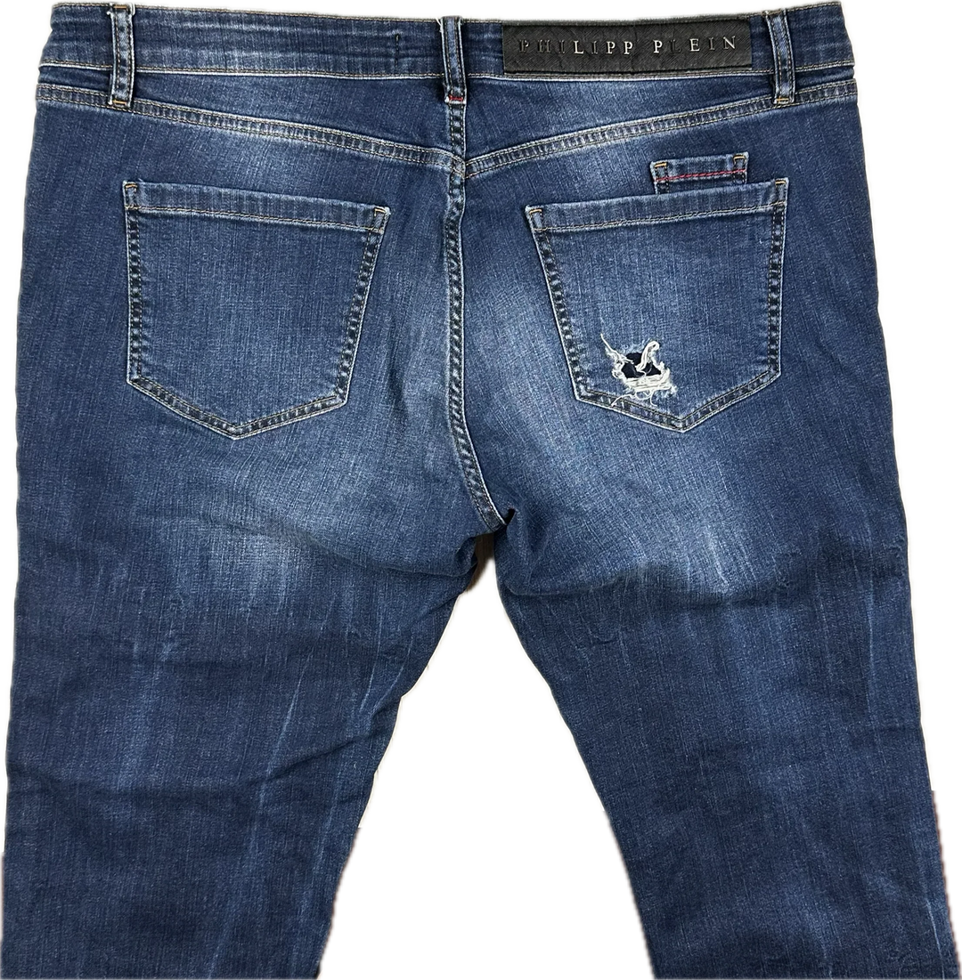 Philipp Plein Mens 'Special 3' Slim Fit  Fight Club Jeans -Size 38
