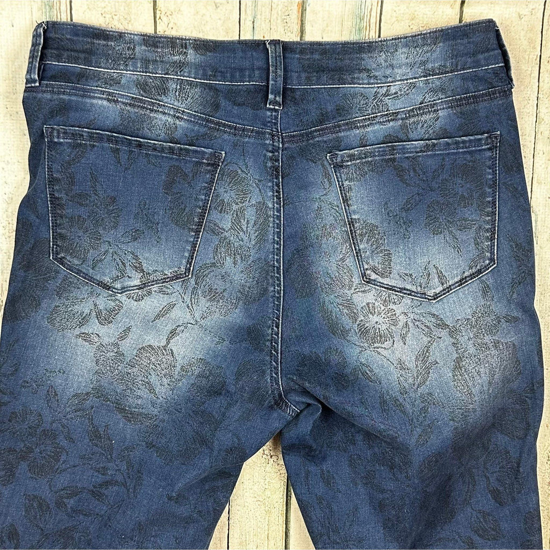 NYDJ 'Alina Convertible' Printed Jeans -Size 14US or 18AU - Jean Pool