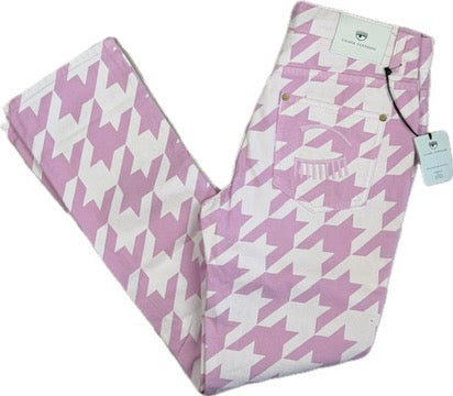 NWT -Chiara Ferragni Pie De Poule Pink Jeans- Size M