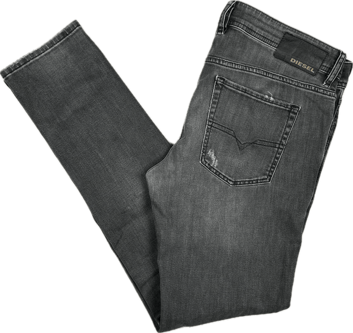 Diesel 'Sleenker-X' Grey Distress Slim Skinny Jeans -Size 34/32