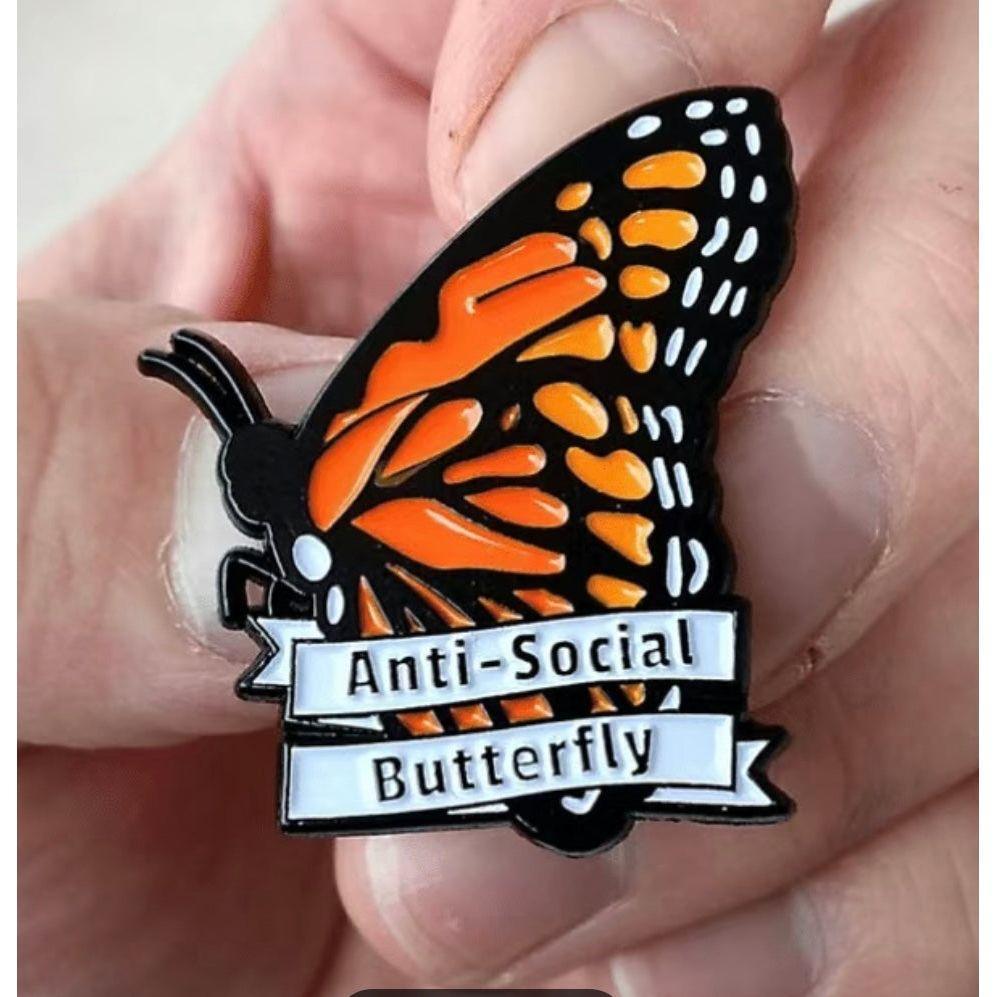 Anti-Social Butterfy - Enamel Pin - Jean Pool