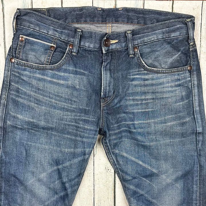 Edwin Made in Japan - Blue 'SK505 Selvedge Denim Jeans -Size 34/32 - Jean Pool