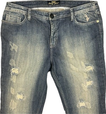 NEW- Baby Phat  Distressed Denim Straight Leg Jeans- US Size 18