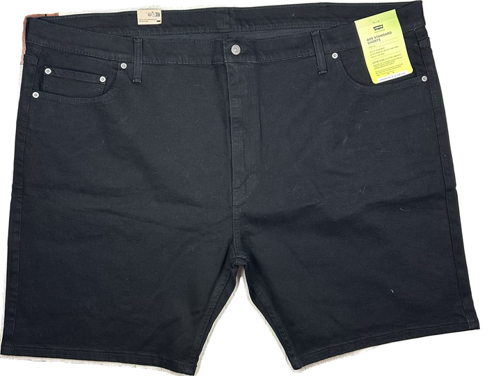 NWT- Levis 405 Mens Black Denim Shorts B&T -Size 54"