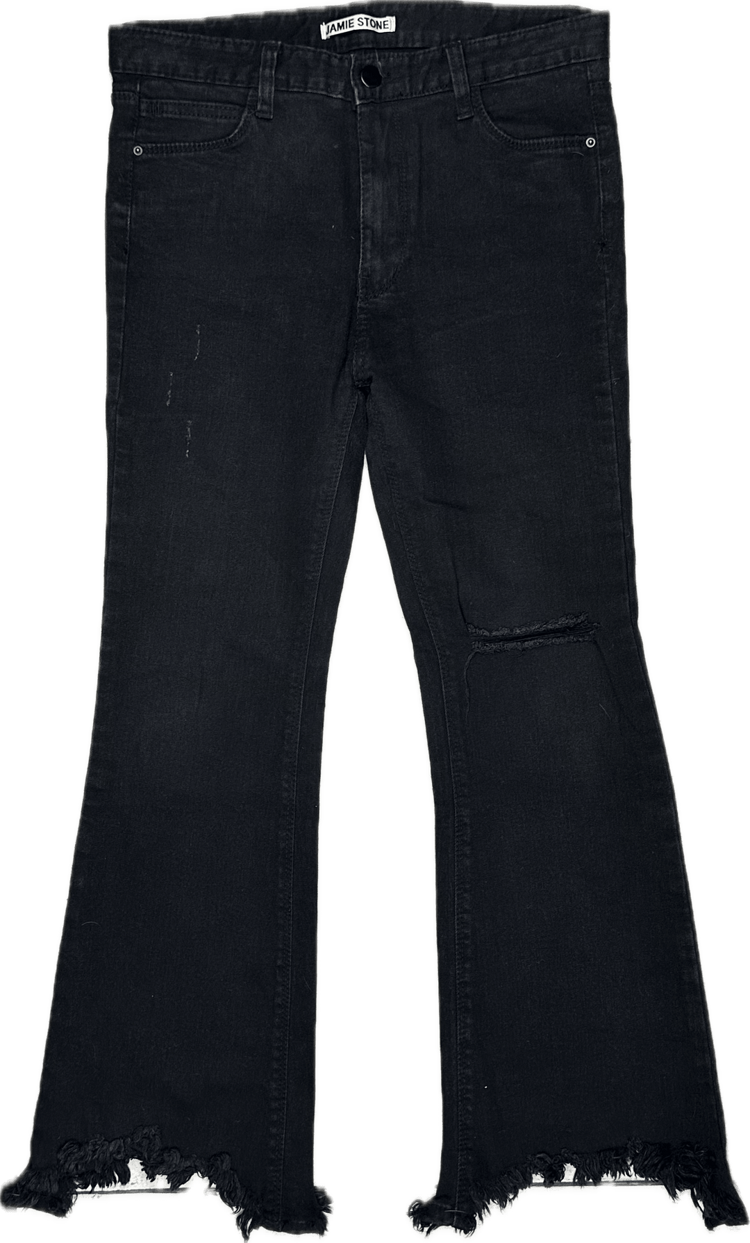 Jamie Stone Black Mid Rise Raw Hem Jeans- Size 28