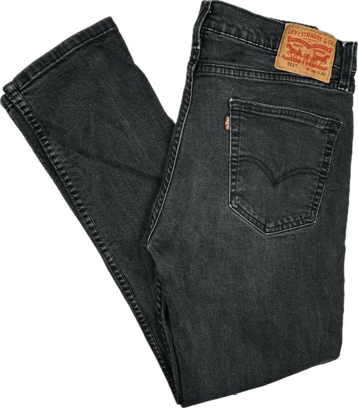 Levis Slim Straight 511 Men's Black Jeans - Size 36/30