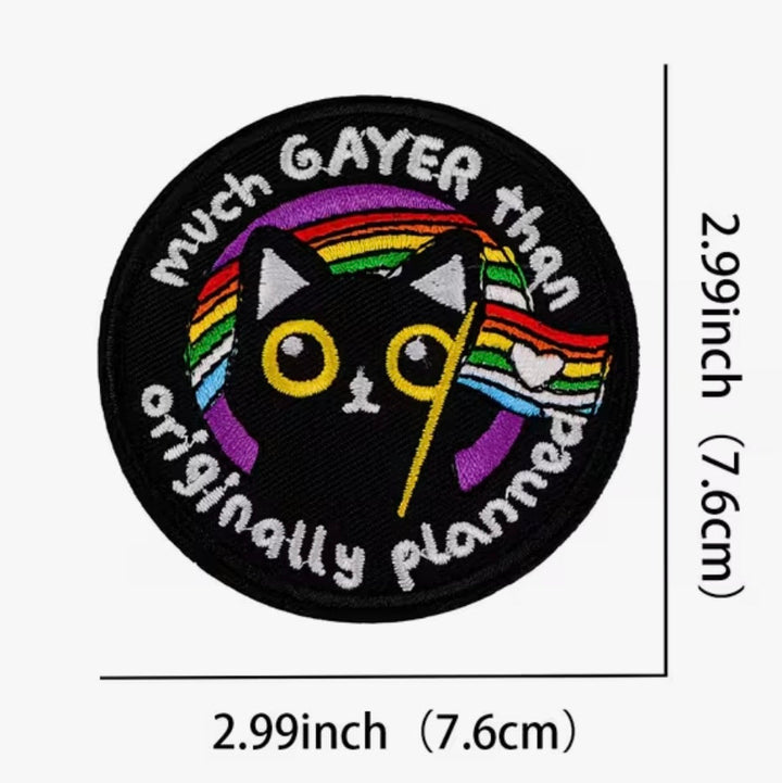 Much Gayer-  Embroidered Iron On Patch