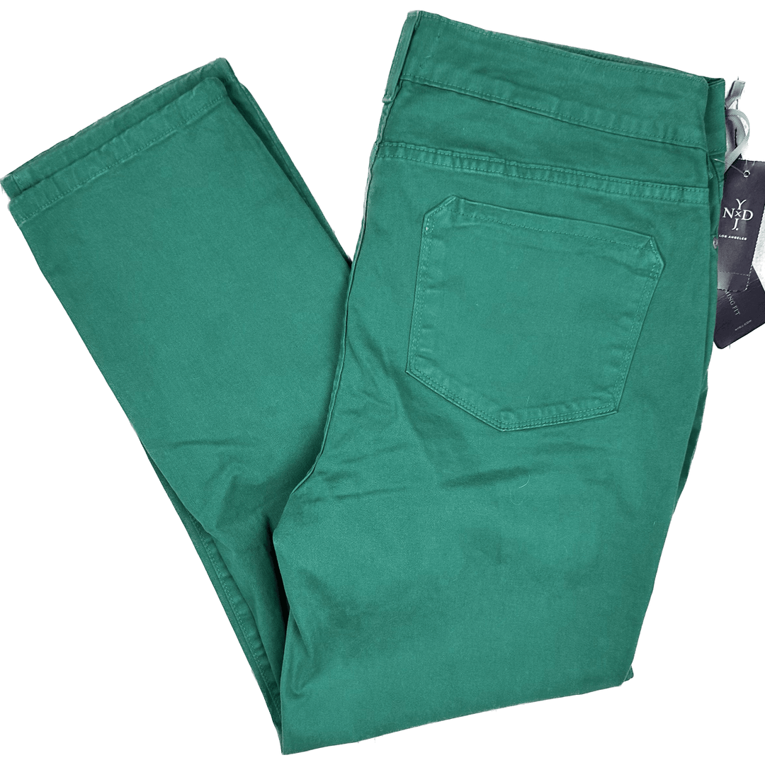 NWT - NYDJ 'Alisha' Fitted Ankle Jeans in Emerald -Size 12 US or 16 AU - Jean Pool