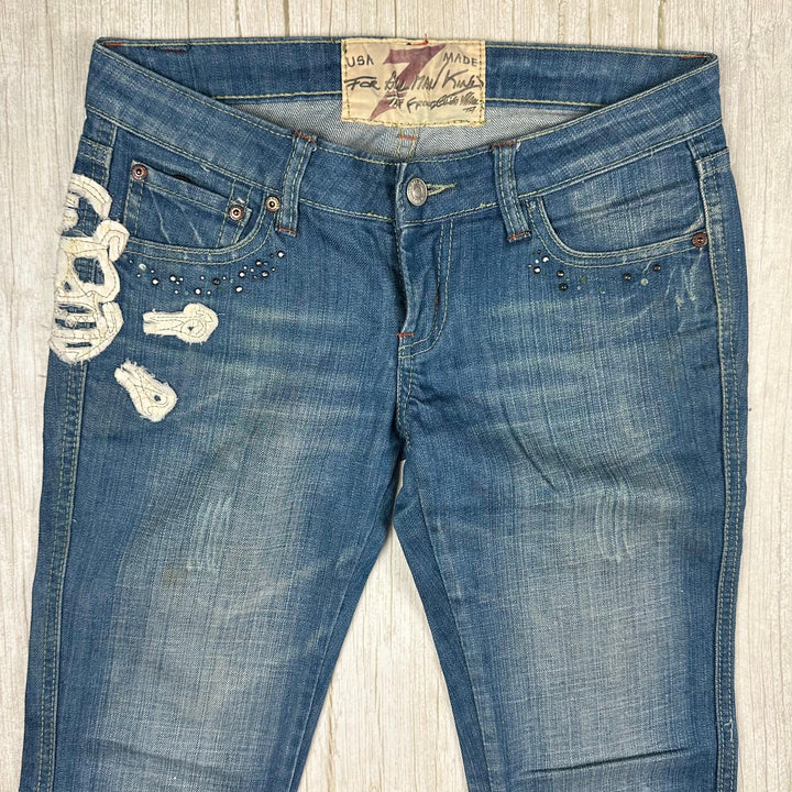 7 for all Mankind 'Skull' Low Rise Slim Straight Jeans Size- 27