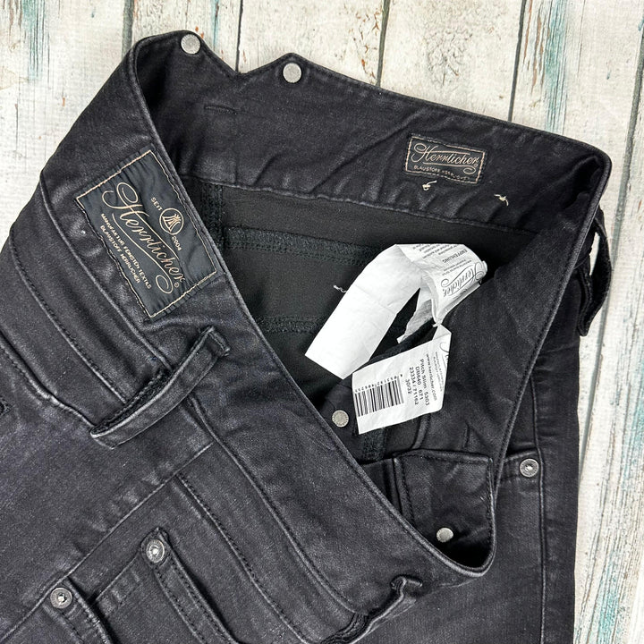 Herrlicher 'Pitch Slim' Black Stretch Denim Jeans - Size 30" - Jean Pool