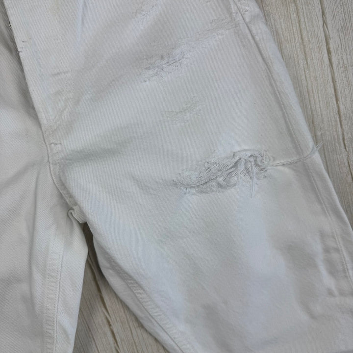 AGOLDE Distressed White High Rise &
