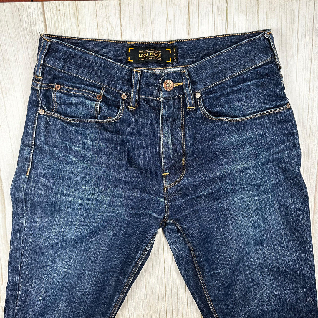 Local People Japanese  Denim Slim Straight Jeans - Size 31/34