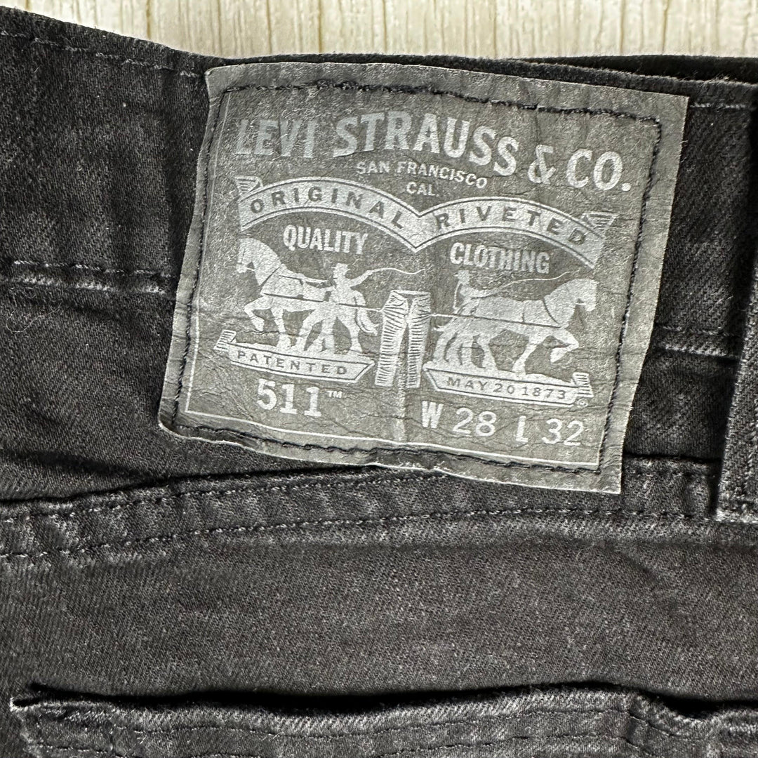 Levis Slim Straight 511 Men's Black Jeans - Size 28/32