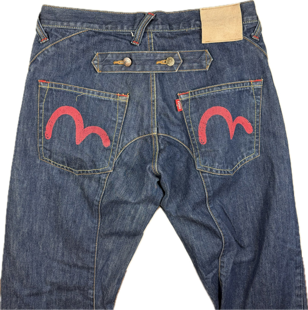 Evisu Japan  Evisu  Genes Cinch Back Logo Jeans - Size 30
