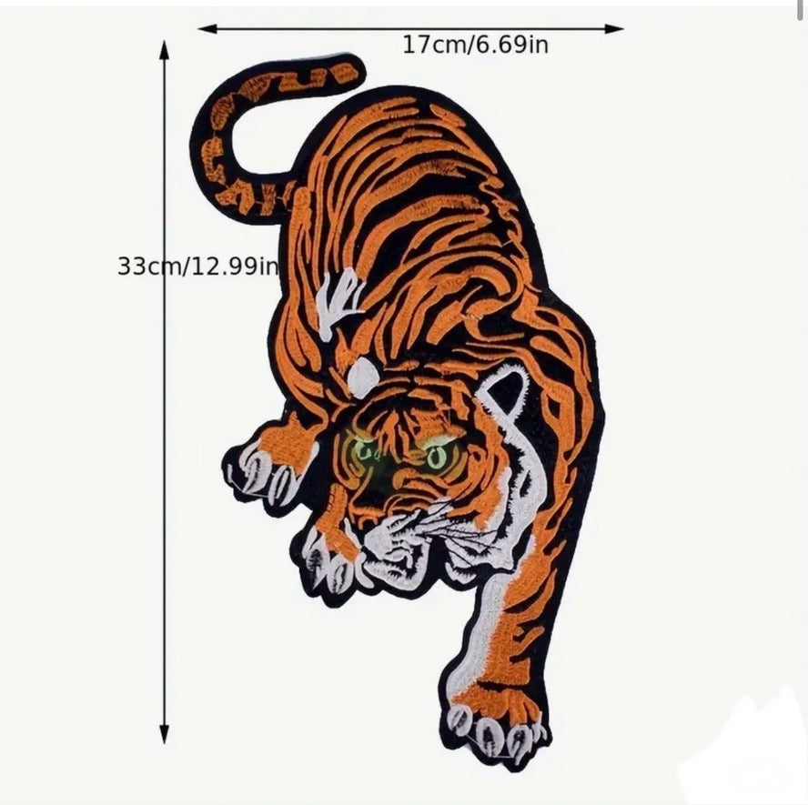 Tiger XL Jacket Patch -  Embroidered Iron On Patch