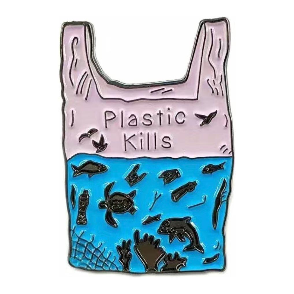 Plastic Kills - Enamel Pin - Jean Pool