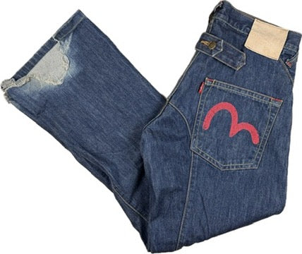 Evisu Japan  Evisu  Genes Cinch Back Logo Jeans - Size 30