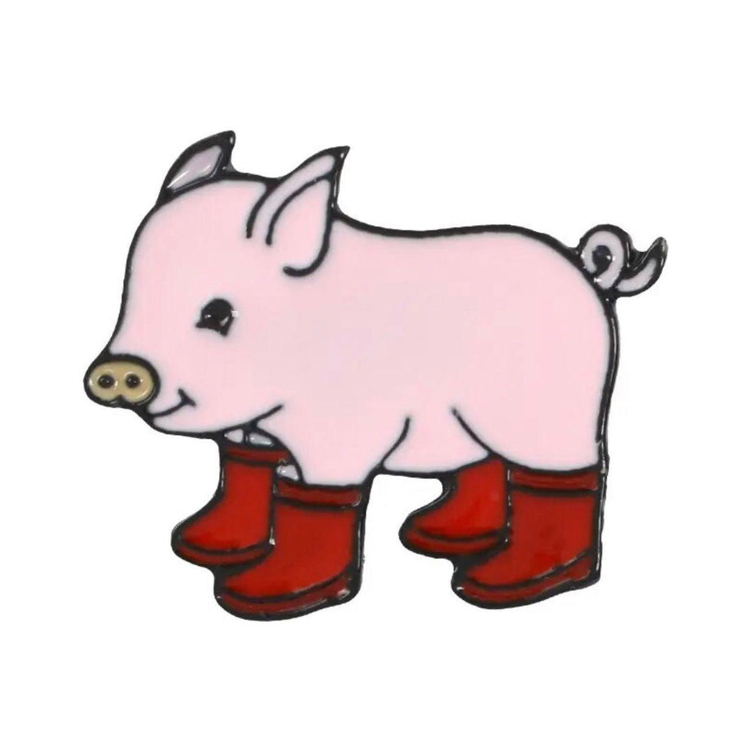 Pig in Gumboots - Enamel Pin - Jean Pool