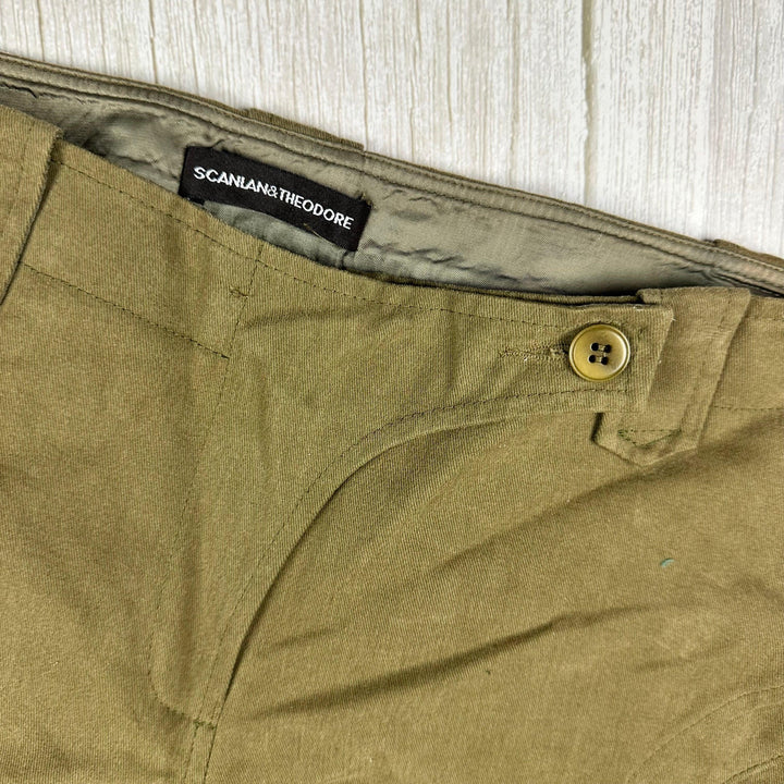 Scanlan & Theodore Khaki Panelled Cargo Jeans- Size 8 - Jean Pool