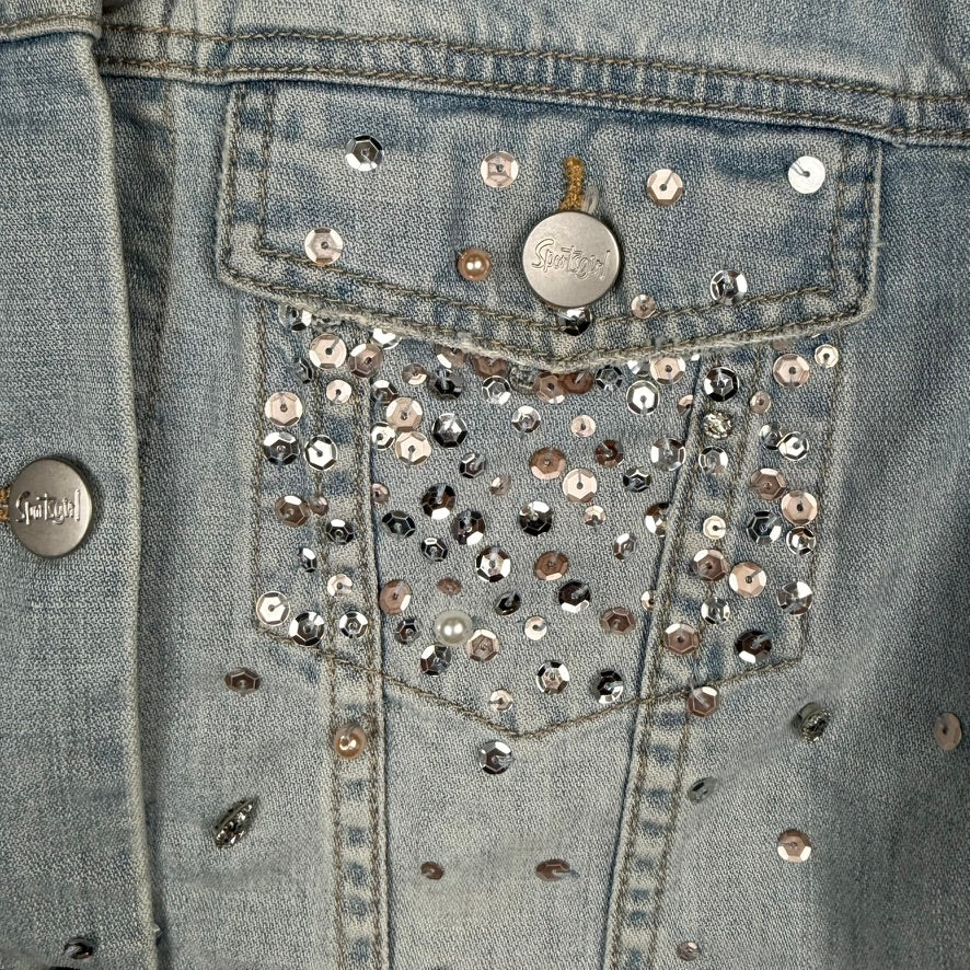 So Gay! Denim & Sequin "Queer all Year" Denim Jacket - Size S
