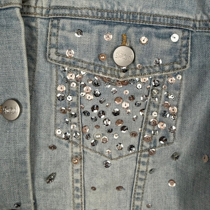 So Gay! Denim & Sequin "Queer all Year" Denim Jacket - Size S
