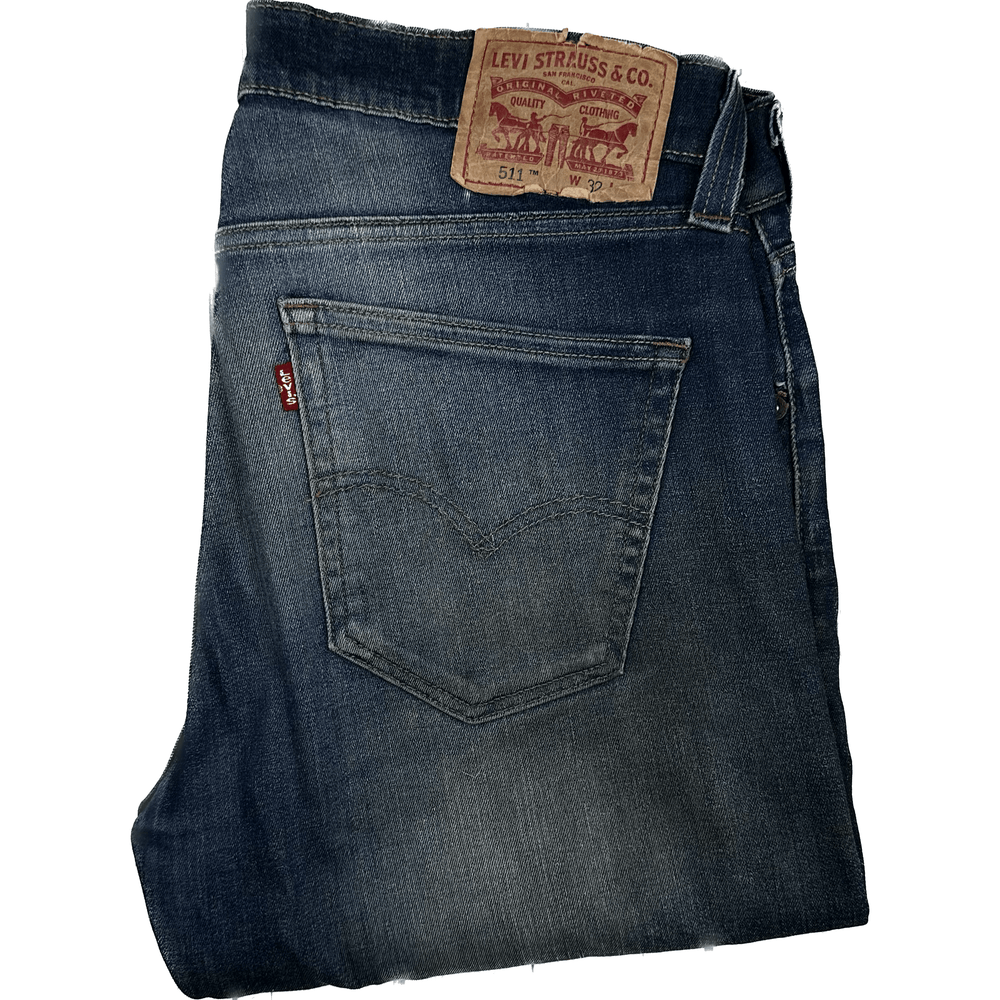 Levis Slim Straight 511 Men's Denim Jeans - Size 32/32 - Jean Pool