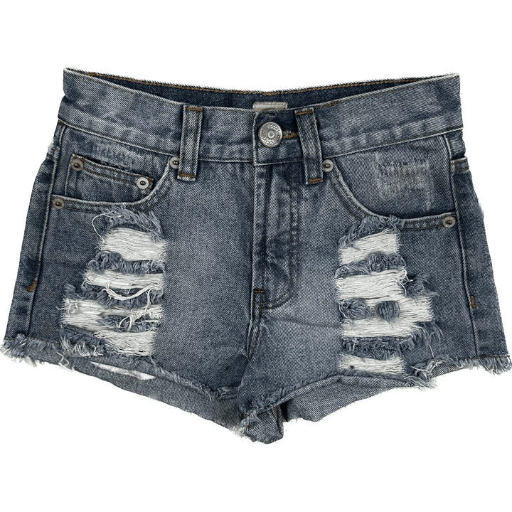 Rip Curl Distressed Denim Shorts - Size 24 - Jean Pool