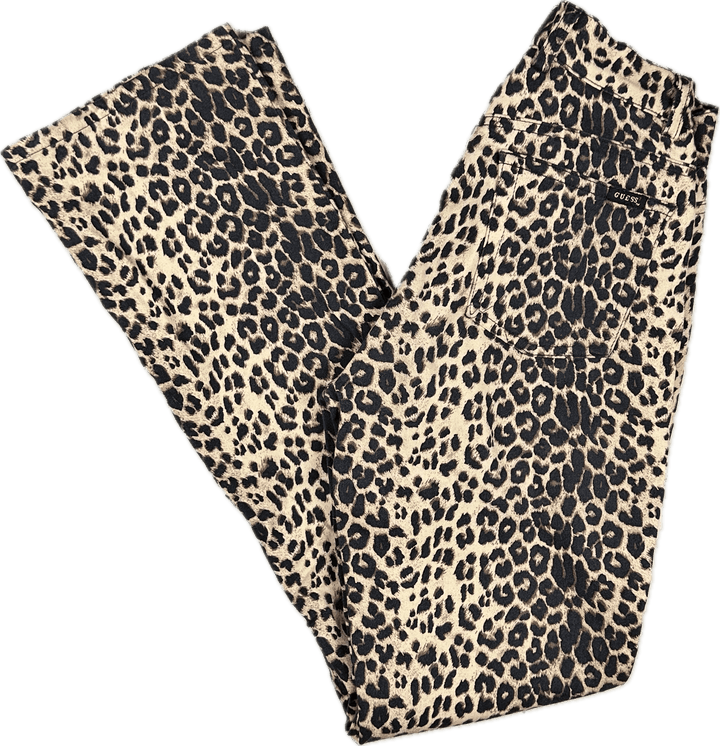 Guess 90's Ladies Leopard Print Bootflare Jeans - Size 6 - Jean Pool