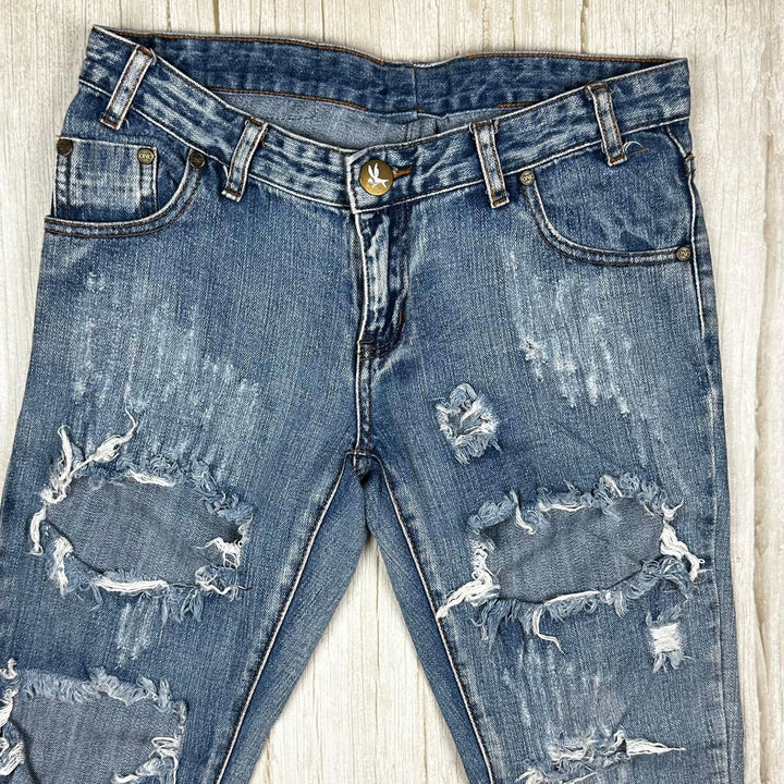 One Teaspoon "Trashed Free Birds" Low Waist Jeans  - Size 27"