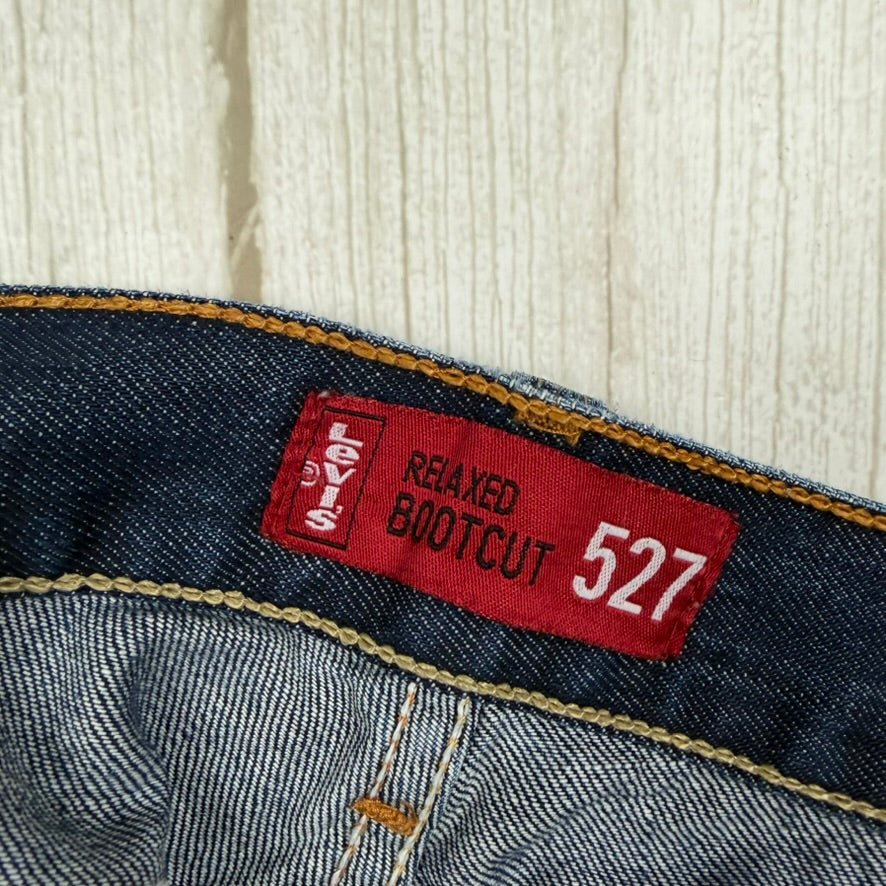 Levis 1990's Classic 527 Relaxed Bootcut Denim Jeans - Size 36L