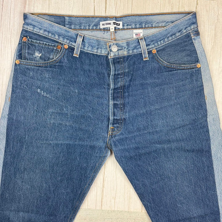 RE/DONE Patch Panelled Relaxed Crop Jeans -Size 30