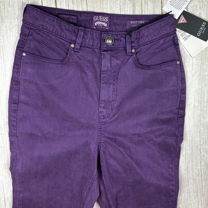 NWT- Guess Denim 'Boot High Pop 70's' Purple Grape Jeans -Size 27