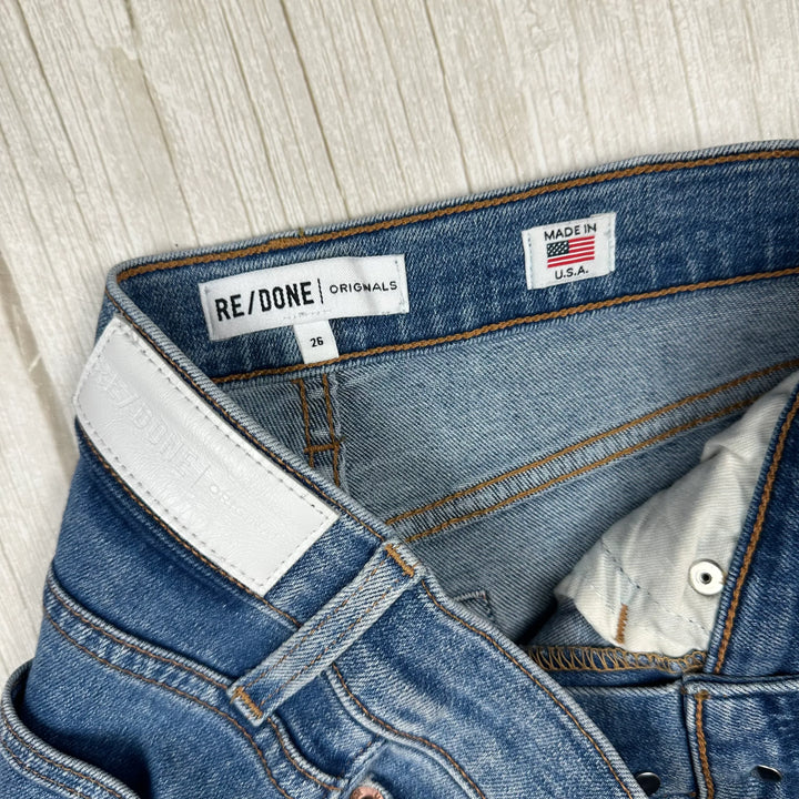 RE/DONE High Rise Ankle Crop Stretch Jeans -Size 26