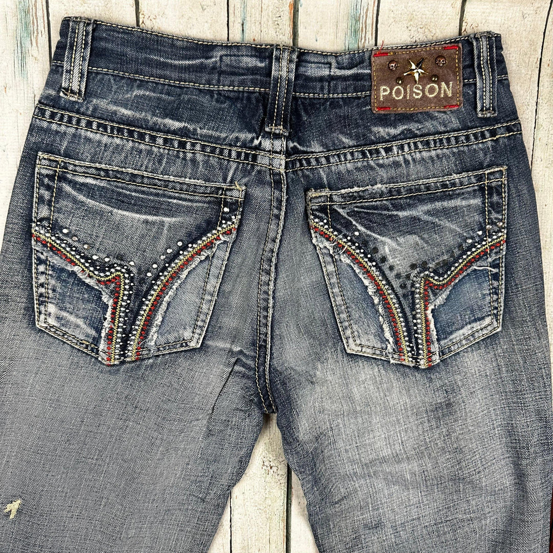 Poison Jeans Mens Distressed Straight Jeans - Size 32 - Jean Pool