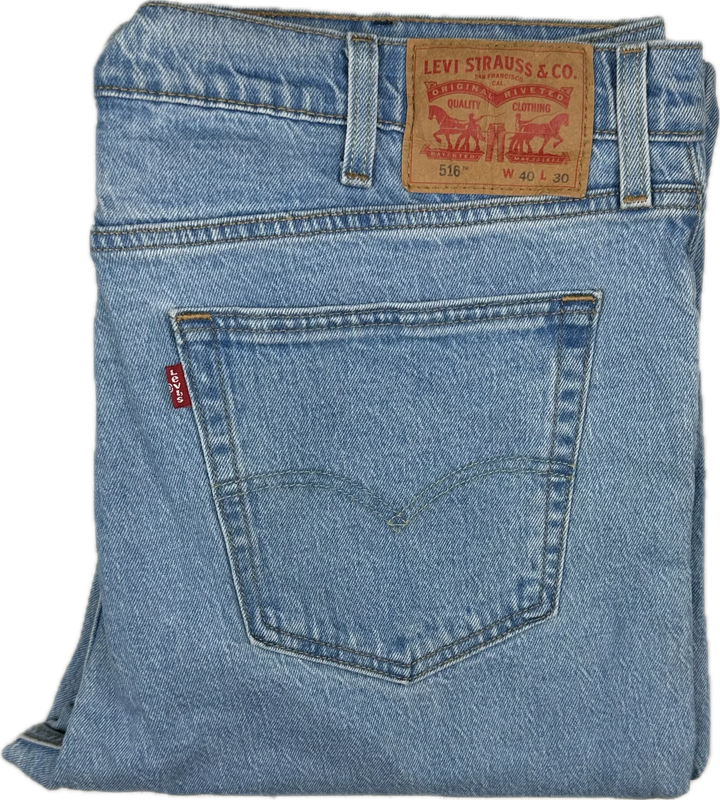 Levis 516 Straight Leg Denim Jeans - Size 40S
